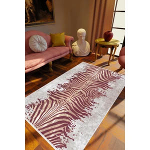 10 Post Online Salon Halısı Klasik Zebra Tema Metalik Gri Bordo Kahverengi Kaydırmaz Yıkanabilir Ince Halı Tüysüz