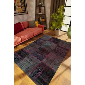 10 Post Online Modern Patchwork Gri Dijital Baskı Halı Kaydırmaz Ince Yıkanabilir