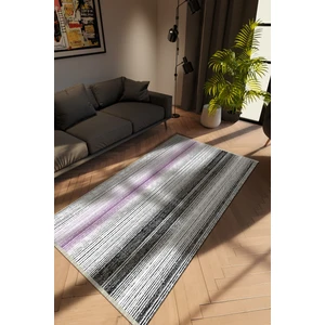 Modern Çizgili Karışık Renkli Dijital Baskı Halı Kaydırmaz Ince Yıkanabilir