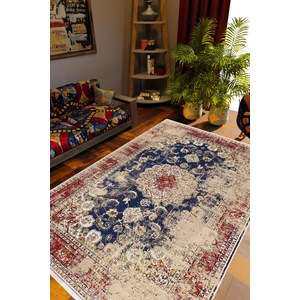 10 Post Online Salon Halısı Kilim Otantik Eskitme Lacivert Kaydırmaz Yıkanabilir Ince Halı Tüysüz Kilim