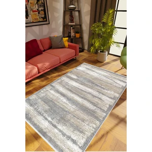 10 Post Online Salon Halısı Modern Eskitme Gri Krem Kaydırmaz Kesme Yıkanabilir Ince Halı Tüysüz Kilim