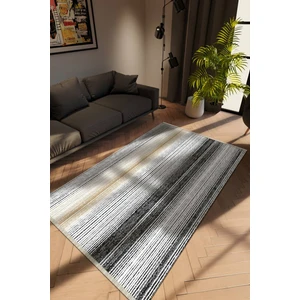 Modern Çizgili Karışık Renkli Dijital Baskı Halı Kaydırmaz Ince Yıkanabilir