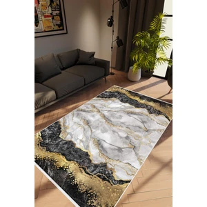 10 Post Online Salon Halısı Gold Taş Mermer Modern Gri Siyah Altın Kaydırmaz Yıkanabilir Ince Halı Tüysüz Kilim