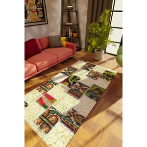 Modern Patchwork Karışık Renkli Dijital Baskı Halı Kaydırmaz Ince Yıkanabilir