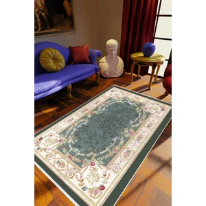 Salon Halısı Figürlü Çiçekli Gri Ekru Siyah Kaydırmaz Kesme Yıkanabilir Ince Halı Tüysüz Kilim