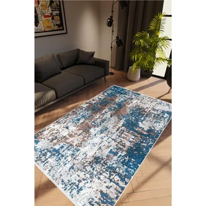 Salon Halısı Doku Eskitme Gri Beyaz Mavi Kahverengi Kaydırmaz Yıkanabilir Ince Halı Tüysüz Kilim