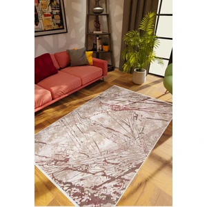 Salon Halısı Modern Eskitme Bej Ekru Kahverengi Bordo Kaydırmaz Yıkanabilir Ince Halı Tüysüz Kilim