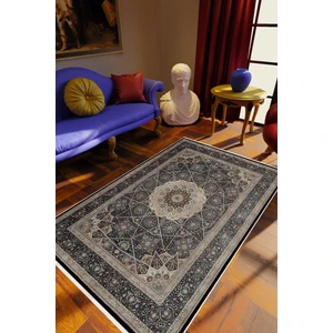 10 Post Online Salon Halısı Klasik Eskitme Gri Kaydırmaz Kesme Yıkanabilir Ince Halı Tüysüz Kilim
