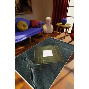 Salon Halısı Eskitme Geometrik Gri Kaydırmaz Kesme Yıkanabilir Ince Halı Tüysüz Kilim