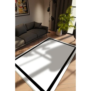 Modern Beyaz Dijital Baskı Halı Kaydırmaz Ince Yıkanabilir