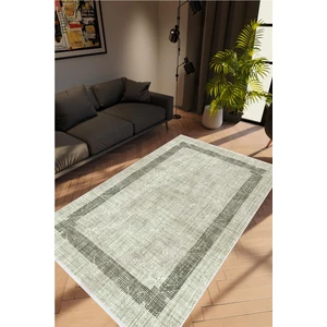 Salon Halısı Doku Eskitme Haki Gri Kaydırmaz Kesme Yıkanabilir Ince Halı Tüysüz Kilim