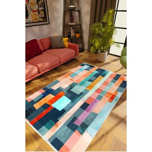 10 Post Online Salon Halısı Pastel Modern Turuncu Kaydırmaz Kesme Yıkanabilir Ince Halı Tüysüz Kilim