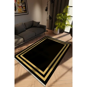 10 Post Online Modern Siyah Dijital Baskı Halı Kaydırmaz Ince Yıkanabilir