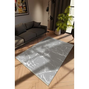 Modern Gri Dijital Baskı Halı Kaydırmaz Ince Yıkanabilir
