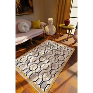 Klasik Gri Dijital Baskı Halı Kaydırmaz Ince Yıkanabilir