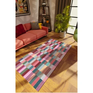 10 Post Online Modern Patchwork Karışık Renkli Dijital Baskı Halı Kaydırmaz Ince Yıkanabilir