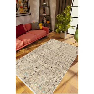 Salon Halısı Doku Eskitme Bej Krem Kaydırmaz Kesme Yıkanabilir Ince Halı Tüysüz Kilim