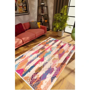 Salon Halısı Pastel Modern Pembe Kaydırmaz Kesme Yıkanabilir Ince Halı Tüysüz Kilim