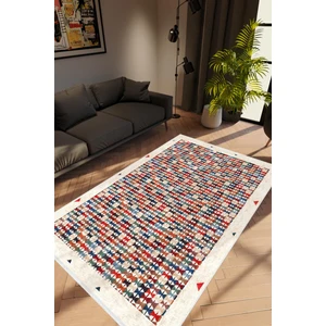Salon Halısı Modern Retro Bordo Kaydırmaz Kesme Yıkanabilir Ince Halı Tüysüz Kilim