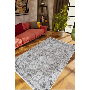 Salon Halısı Otantik Eskitme Gri Kaydırmaz Kesme Yıkanabilir Ince Halı Tüysüz Kilim