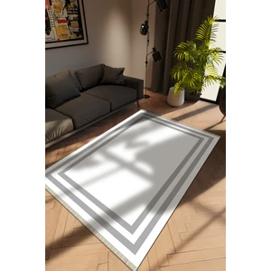 Modern Gri Dijital Baskı Halı Kaydırmaz Ince Yıkanabilir