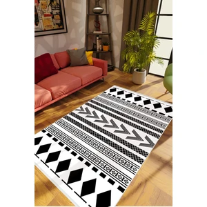 Salon Halısı Otantik Eskitme Beyaz Gri Siyah Kaydırmaz Kesme Yıkanabilir Ince Halı Tüysüz Kilim