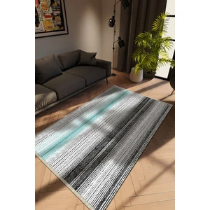 10 Post Online Modern Çizgili Karışık Renkli Dijital Baskı Halı Kaydırmaz Ince Yıkanabilir
