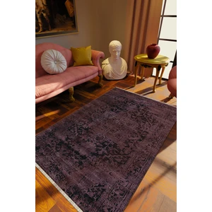 Klasik Eskitme Bordo Dijital Baskı Halı Kaydırmaz Ince Yıkanabilir