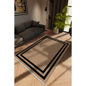 Modern Kahverengi Dijital Baskı Halı Kaydırmaz Ince Yıkanabilir