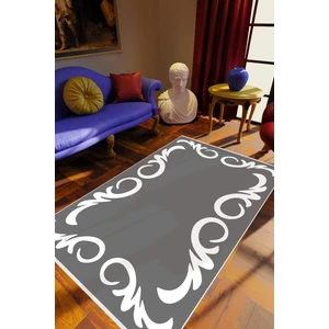 Salon Halısı Eskitme Klasik Gri Beyaz Kaydırmaz Kesme Yıkanabilir Ince Halı Tüysüz Kilim