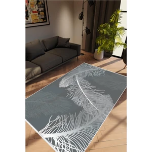 Salon Halısı Figürlü Çiçekli Tüy Tema Gri Kaydırmaz Kesme Yıkanabilir Ince Halı Tüysüz Kilim