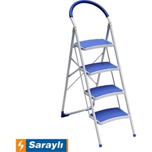 Lüks 4 Basamaklı Merdiven Metal Ev Merdiveni Mavi