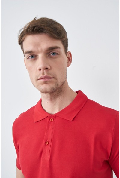 Çetinkaya Massa kırmızı Polo Yaka Pike T-Shirt
