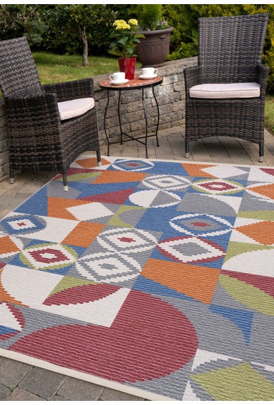 Ida Home Décor Geleneksel Motifler Indoor & Outdoor Yıkanabilir Kilim Etnik 2357