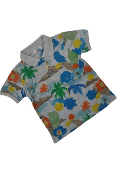 Mackays Kids 2851-003 Erkek Bebek Palmiye Baskılı Yakalı Tişört