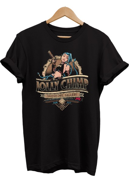 Lol Jinx Baskılı %100 Pamuk Oversize T-Shirt