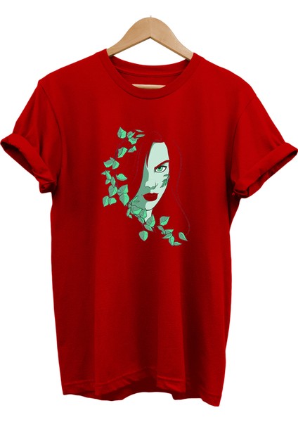Poison Ivy Baskılı %100 Pamuk Oversize T-Shirt Büyük Beden Tişört