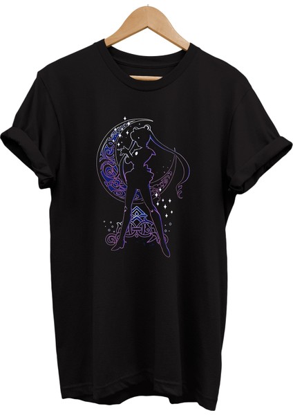 Sailor Moon Baskılı %100 Pamuk Oversize T-Shirt Büyük Beden Tişört