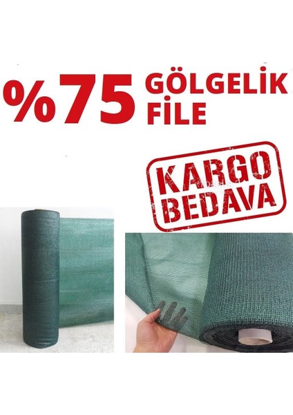 %75 Gölgelik File 1.5m x 15M Bahçe Çit Örtüsü Meyve Ağacı Örtüsü