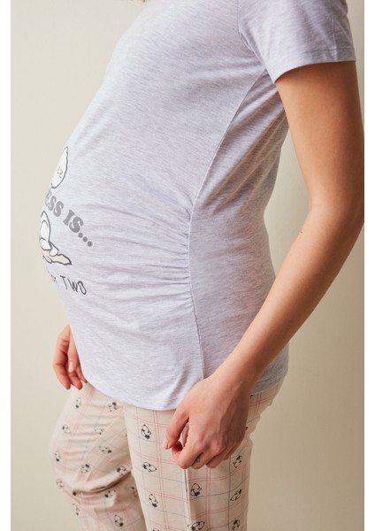 Hamile Happiness Snoppy Baskılı Pijama Takımı