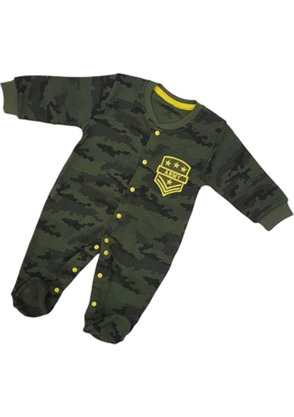 6602 Unisex Bebek Kamuflaj Desen Patikli Tulum