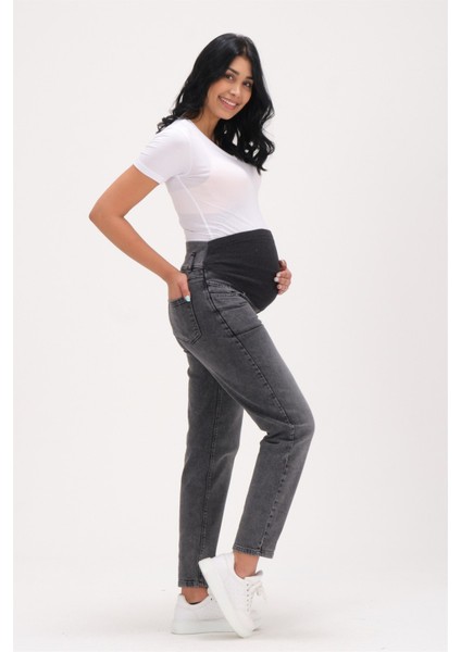 Hamile Mom Fit Kot Pantolon Antrasit