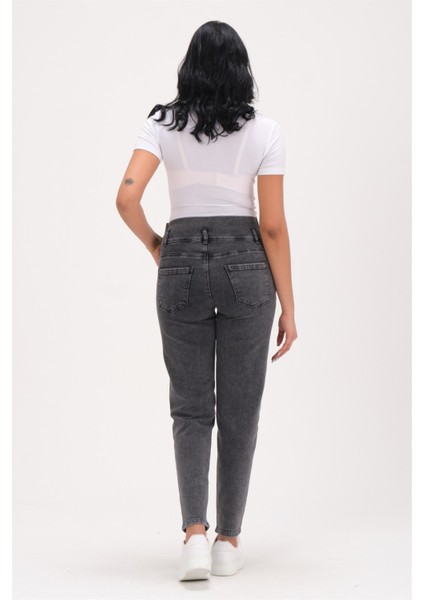 Hamile Mom Fit Kot Pantolon Antrasit