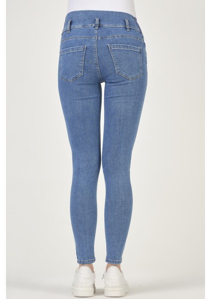 Hamile Esnek Karın Bantlı Skinny Kot Pantolon Mavi indirimleri