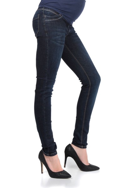 Hamile Dar Paça Skinny Kot Pantolon Mavi modelleri