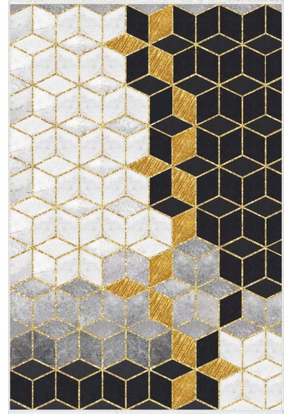 Modern Geometrik Altın Kaydırmaz Kesme Yıkanabilir Ince Halı fiyatları