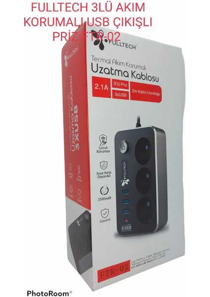Fulltech 2.1A Akım Korumalı Priz 3lü