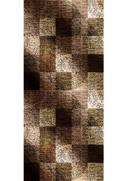 Modern Patchwork Kahverengi Dijital Baskı Halı Kaydırmaz Ince Yıkanabilir fiyatları