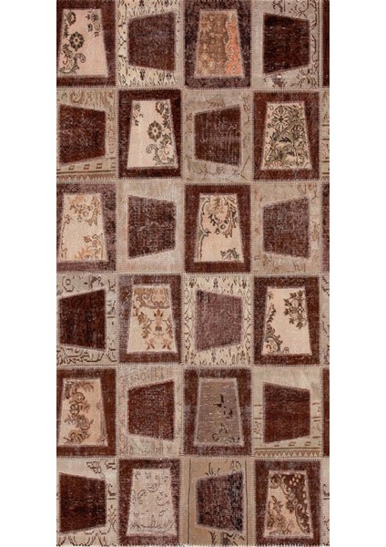 Modern Patchwork Kahverengi Dijital Baskı Halı Kaydırmaz Ince Yıkanabilir fiyatları