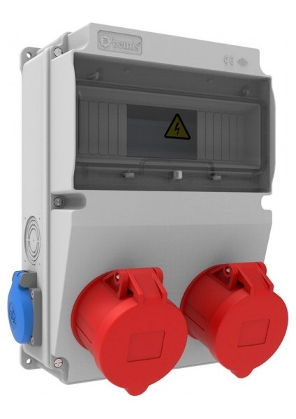 IP44 2 Adet 5/32A 380V Ön 2 Adet Yan 1/16A 220V Prizli V10 Kombinasyon Kutusu BD2-2234-2020